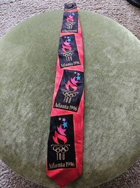Atlanta 1996 Commemorative Men's Tie in Red and Black
